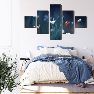 Ljuddämpande tavla - Ladybugs and wildflowers