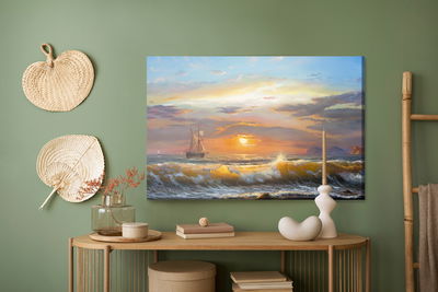 Ljuddämpande tavla - Sailboats in the sea