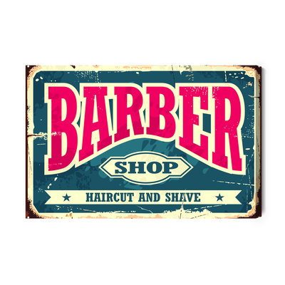 Akoestisch schilderij - Vintage barber shop