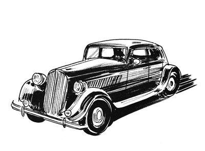 Ljuddämpande tavla - Sketched car