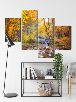 Ljuddämpande tavla - 3d autumn forest landscape