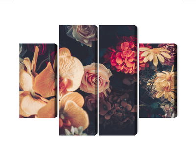 Ljuddämpande tavla - Multi-colored flowers