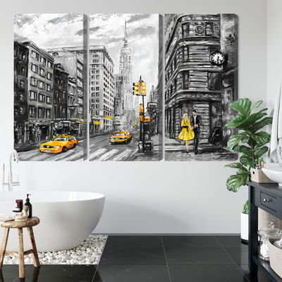 Ljuddämpande tavla - View of the street of new