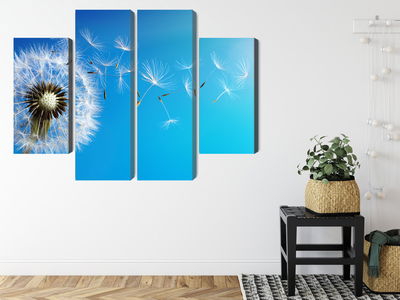 Ljuddämpande tavla - Dandelion with flying seeds