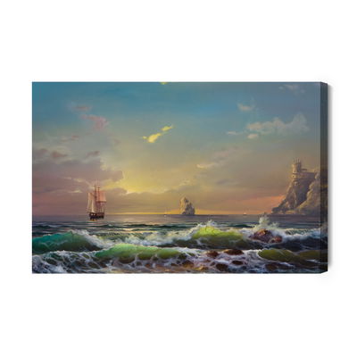 Ljuddämpande tavla - Sea rocks and ships