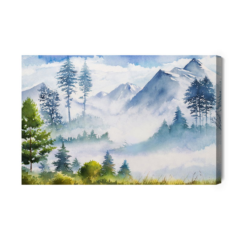 Ljuddämpande tavla - Watercolour mountain