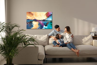 Ljuddämpande tavla - Abstract colorful clouds