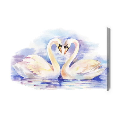 Ljuddämpande tavla - Loving swans