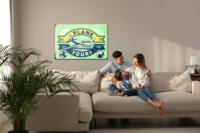 Ljuddämpande tavla - Plane and retro lettering