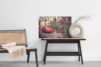 Ljuddämpande tavla - Red car in vintage style