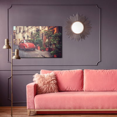 Ljuddämpande tavla - Red car in vintage style