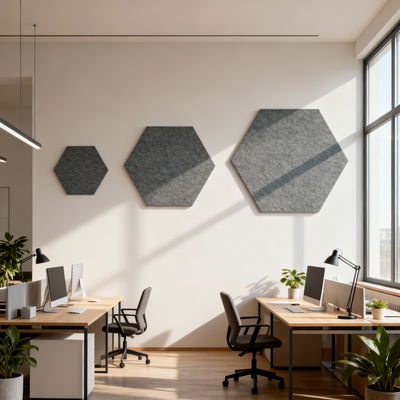 Ljudabsorbering till vägg - PES hexagon wall