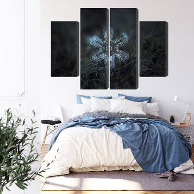 Ljuddämpande tavla - Snow flake in 3d macro scale