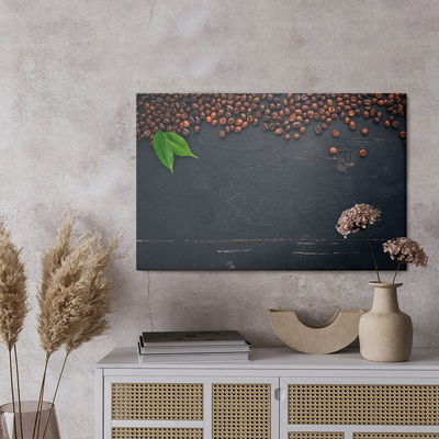 Ljuddämpande tavla - Coffee on a wooden background