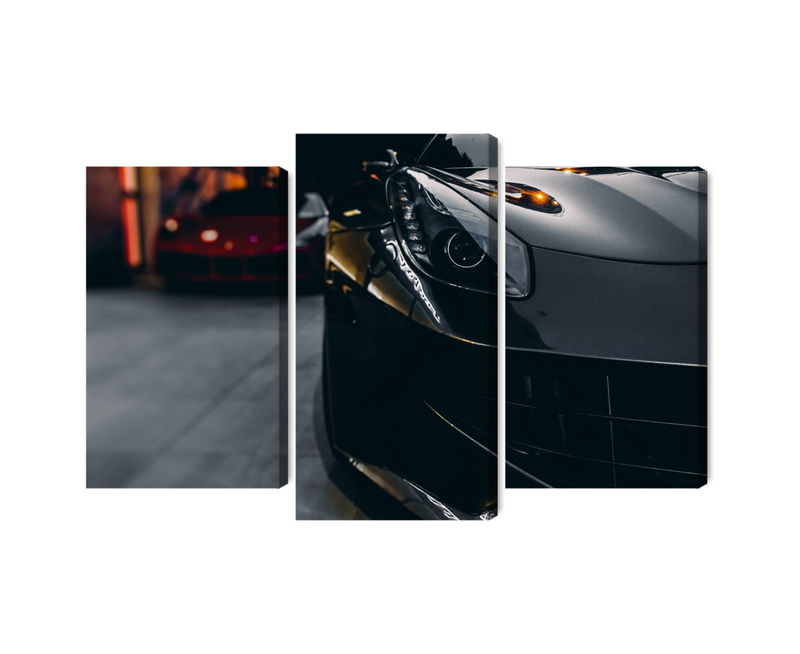 Ljuddämpande tavla - Front of a black sports car