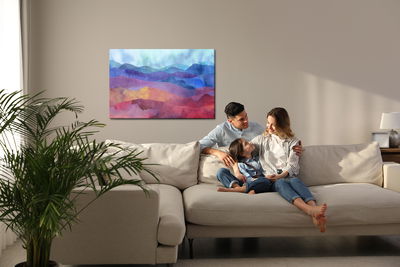 Ljuddämpande tavla - Colorful abstract mountain