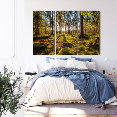 Ljuddämpande tavla - 3d sunny forest landscape