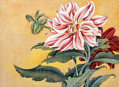 Ljuddämpande tavla - Peonies with leaves