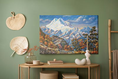 Ljuddämpande tavla - Painted autumn mountain