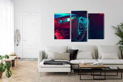 Ljuddämpande tavla - Front of a 3d sports car