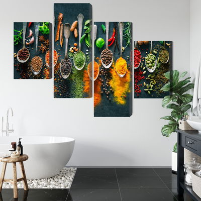 Ljuddämpande tavla - Herbs and spices on spoons