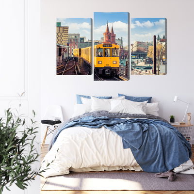 Ljuddämpande tavla - Yellow train in berlin