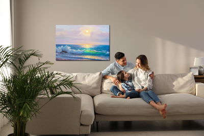 Ljuddämpande tavla - Sunny morning at the seaside