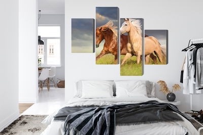 Ljuddämpande tavla - Horses galloping in a 3d