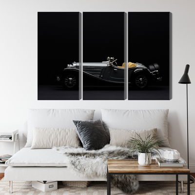 Ljuddämpande tavla - Historic car on dark tees