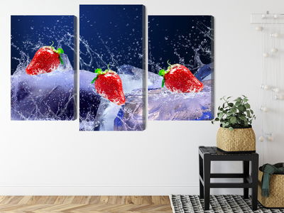 Ljuddämpande tavla - Strawberries on ice