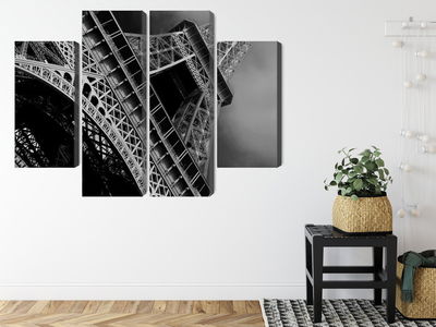 Ljuddämpande tavla - Black and white eiffel tower