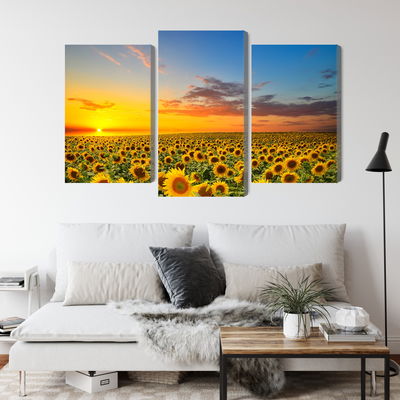 Ljuddämpande tavla - Sunset over a 3d sunflower