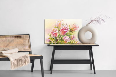 Ljuddämpande tavla - Colorful flowers as painted