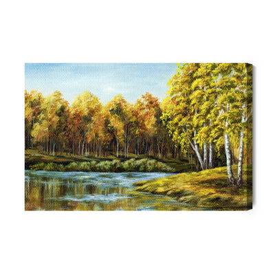 Ljuddämpande tavla - Landscape with a lake