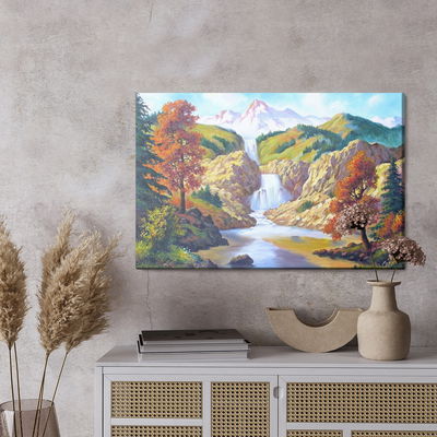 Ljuddämpande tavla - An autumn waterfall like