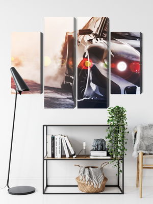 Ljuddämpande tavla - Black drifting 3d car