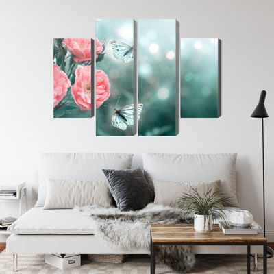 Ljuddämpande tavla - Delicate flowers and 3d