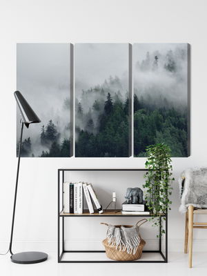 Ljuddämpande tavla - Green misty forest