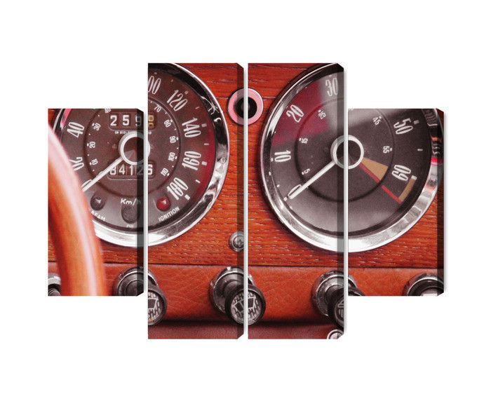 Ljuddämpande tavla - Counters in a retro car