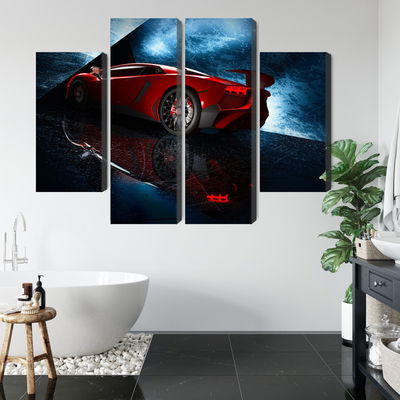 Ljuddämpande tavla - Sports car on an abstract