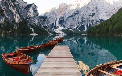 Ljuddämpande tavla - Lake braies in Italy