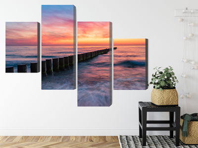 Ljuddämpande tavla - The baltic sea with wooden