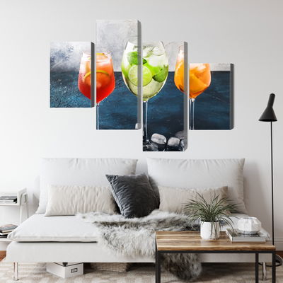 Ljuddämpande tavla - Glasses with summer cocktails