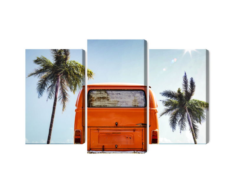 Ljuddämpande tavla - Retro car between palm trees