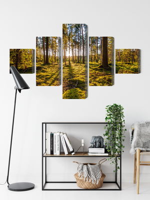 Ljuddämpande tavla - 3d sunny forest landscape