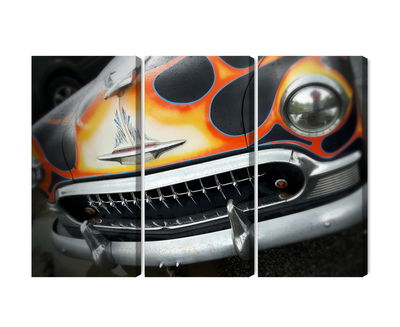 Ljuddämpande tavla - Antique car with flames