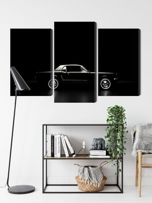 Ljuddämpande tavla - Black retro car on a dark