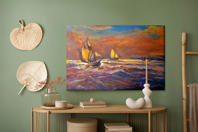 Ljuddämpande tavla - Sea storm abstraction