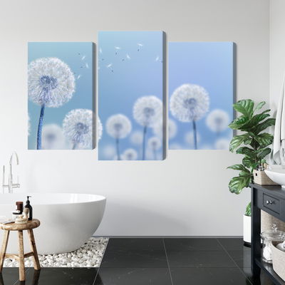 Ljuddämpande tavla - Dandelions on a blue