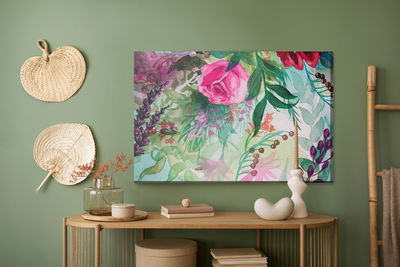 Ljuddämpande tavla - Beautiful pastel rose flowers